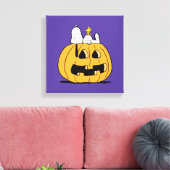 pinda's | Snoopy en Woodstock Jack-O-Lantern Canvas Afdruk (Insitu (Woonkamer))