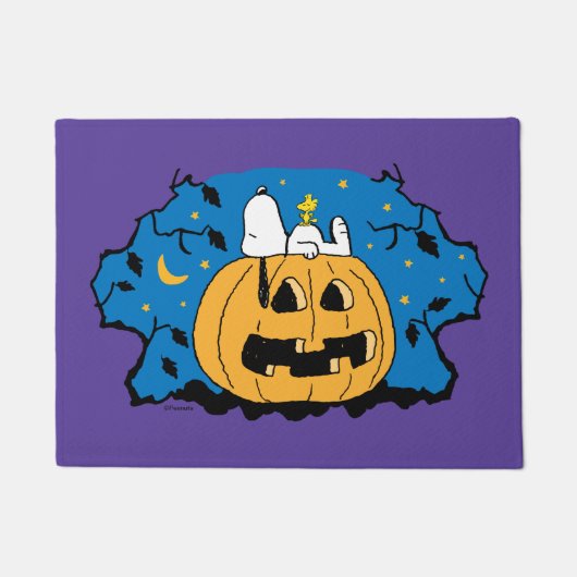 pinda's | Snoopy en Woodstock Jack-O-Lantern Deurmat (Voorkant)