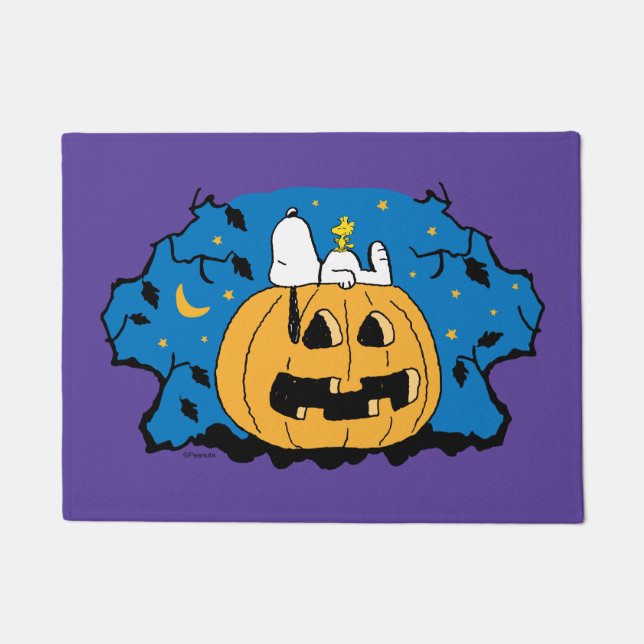 pinda's | Snoopy en Woodstock Jack-O-Lantern Deurmat (Voorkant)