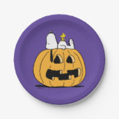 pinda's | Snoopy en Woodstock Jack-O-Lantern Papieren Bordje (Voorkant)