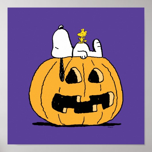 pinda's | Snoopy en Woodstock Jack-O-Lantern Poster (Voorkant)