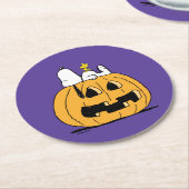 pinda's | Snoopy en Woodstock Jack-O-Lantern Ronde Kartonnen Onderzetter (Gebogen)