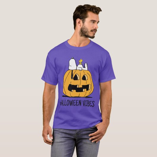 pinda's | Snoopy en Woodstock Jack-O-Lantern T-shirt (Voorkant volledig)