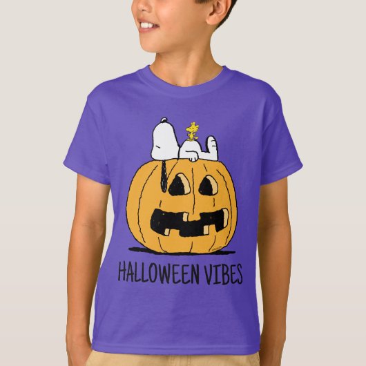 pinda's | Snoopy en Woodstock Jack-O-Lantern T-shirt (Voorkant)