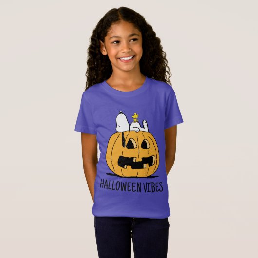 pinda's | Snoopy en Woodstock Jack-O-Lantern T-shirt (Voorkant volledig)