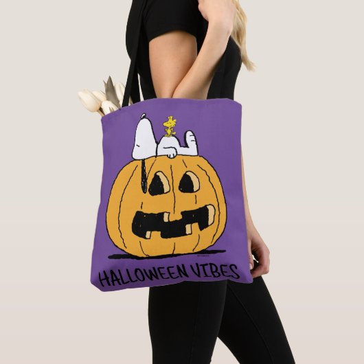 pinda's | Snoopy en Woodstock Jack-O-Lantern Tote Bag (Dichtbij)