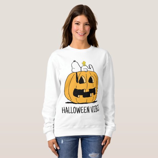 pinda's | Snoopy en Woodstock Jack-O-Lantern Trui (Voorkant volledig)
