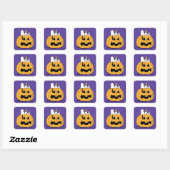 pinda's | Snoopy en Woodstock Jack-O-Lantern Vierkante Sticker (Vel)