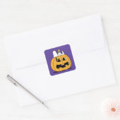pinda's | Snoopy en Woodstock Jack-O-Lantern Vierkante Sticker (Envelop)