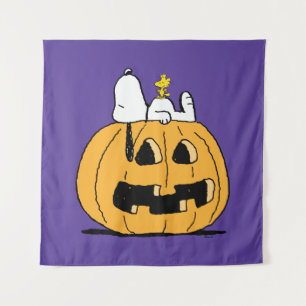 pinda's   Snoopy en Woodstock Jack-O-Lantern Wandkleed
