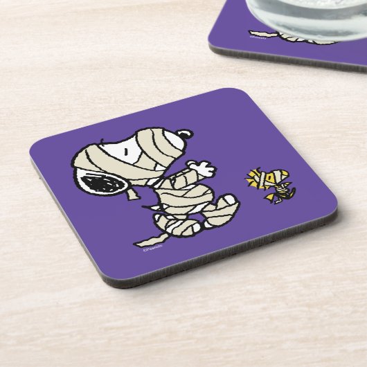 pinda's | Snoopy en Woodstock Mummies Bier Onderzetter (Linkerzijde)