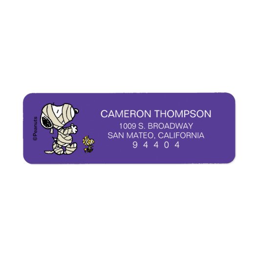 pinda's | Snoopy en Woodstock Mummies Etiket (Voorkant)