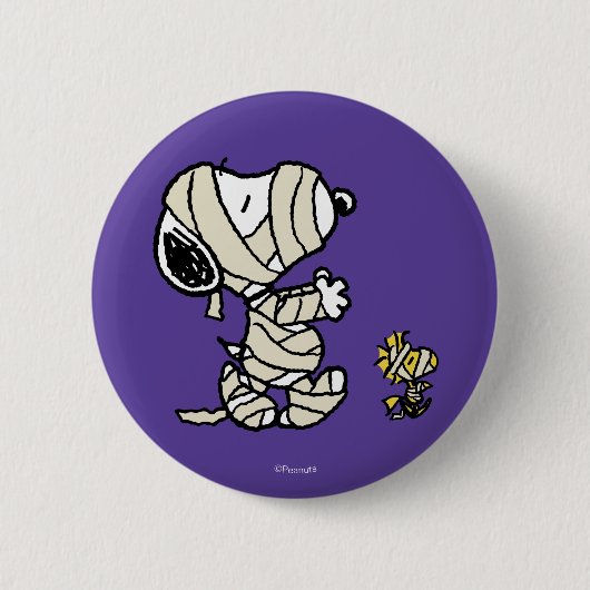 pinda's | Snoopy en Woodstock Mummies Ronde Button 5,7 Cm (Voorkant)