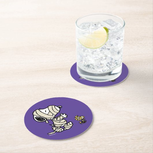 pinda's | Snoopy en Woodstock Mummies Ronde Kartonnen Onderzetter (Insitu)