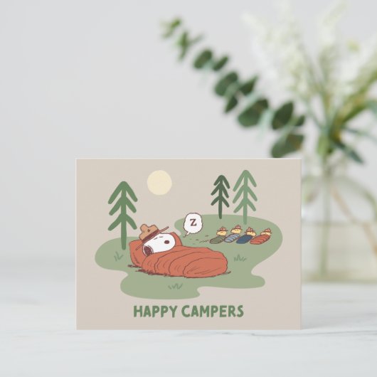 pinda's | Snoopy- en Woodstock Slappers Briefkaart (Staand voorkant)