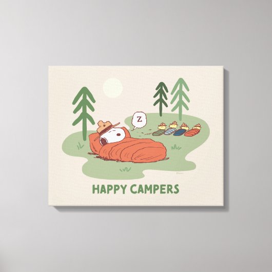 pinda's | Snoopy- en Woodstock Slappers Canvas Afdruk (Voorkant)