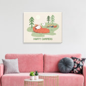 pinda's | Snoopy- en Woodstock Slappers Canvas Afdruk (Insitu (Woonkamer))