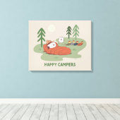 pinda's | Snoopy- en Woodstock Slappers Canvas Afdruk (Insitu (Houten vloer))