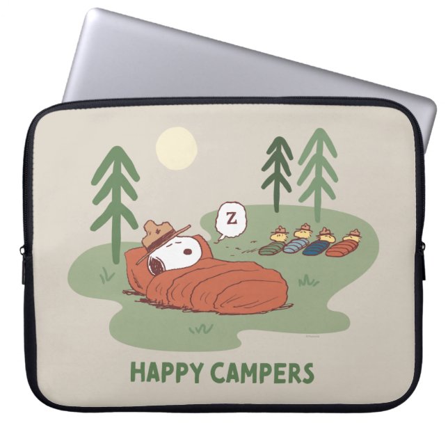 pinda's | Snoopy- en Woodstock Slappers Laptop Sleeve (Voorkant)