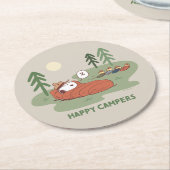 pinda's | Snoopy- en Woodstock Slappers Ronde Kartonnen Onderzetter (Gebogen)