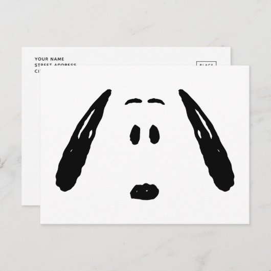 pinda's | Snoopy Face Briefkaart (Voorkant / Achterkant)