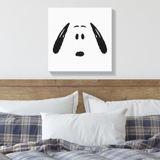 pinda's | Snoopy Face Canvas Afdruk (Insitu (Slaapkamer))