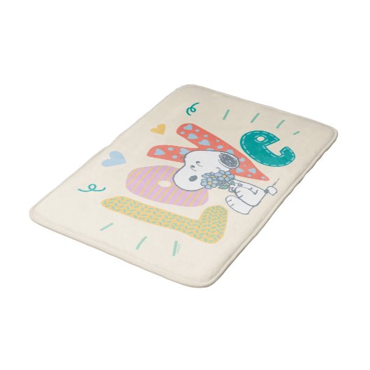 pinda's | Snoopy Flower Love Badmat (Gekanteld)