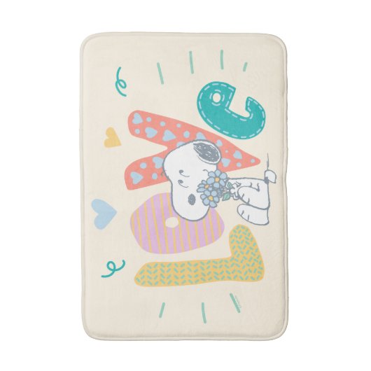 pinda's | Snoopy Flower Love Badmat (Voorkant Verticaal)