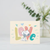 pinda's | Snoopy Flower Love Briefkaart (Staand voorkant)