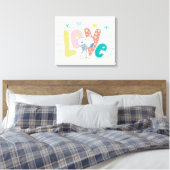 pinda's | Snoopy Flower Love Canvas Afdruk (Insitu (Slaapkamer))