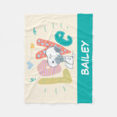 pinda's | Snoopy Flower Love Fleece Deken (Voorkant)