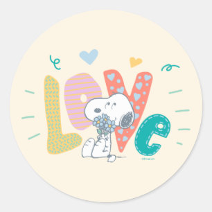 pinda's   Snoopy Flower Love Ronde Sticker
