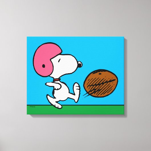 pinda's | Snoopy Football Kicker Canvas Afdruk (Voorkant)