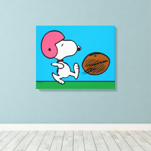 pinda's   Snoopy Football Kicker Canvas Afdruk