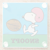 pinda's | Snoopy Football Kicker Glazen Onderzetter (Achterkant)