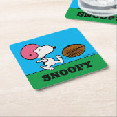 pinda's | Snoopy Football Kicker Kartonnen Onderzetters (Schuin)