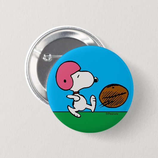 pinda's | Snoopy Football Kicker Ronde Button 5,7 Cm (Voorkant /achterkant)