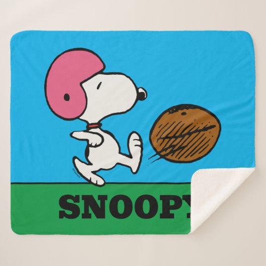 pinda's | Snoopy Football Kicker Sherpa Deken (Voorkant (horizontaal))