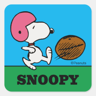pinda's Snoopy Football Kicker Vierkante Sticker