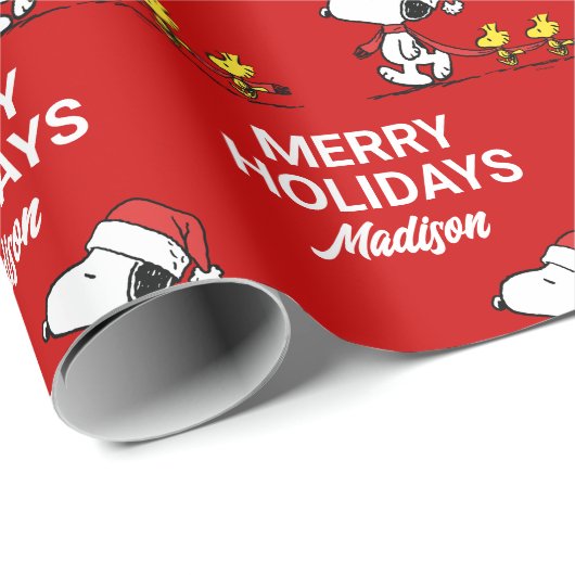 pinda's | Snoopy & Friends Winter | Jouw namen toe Cadeaupapier (Rol Hoek)