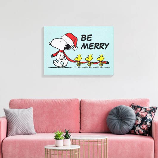 pinda's | Snoopy & Friends Winter Scarf Canvas Afdruk (Insitu (Woonkamer))