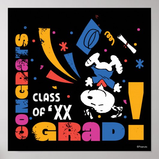 Pinda's Snoopy Gefeliciteerd Afgestudeerd Afstudee Poster (Voorkant)