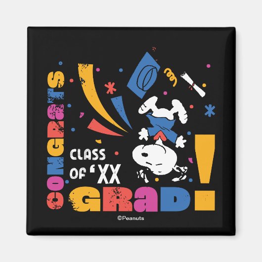 Pinda's Snoopy Gefeliciteerd Geslaagd Afstuderen C Magneet (Voorkant)