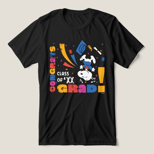 Pinda's Snoopy Gefeliciteerd Geslaagd Afstuderen C Tri-Blend Shirt (Design voorkant)