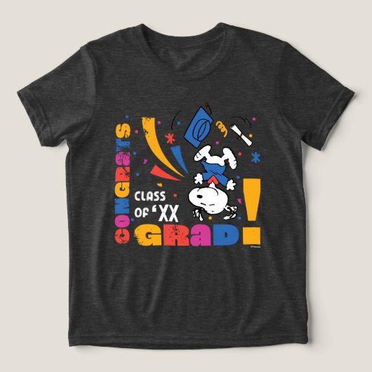 Pinda's Snoopy Gefeliciteerd Geslaagd Afstuderen C Tri-Blend Shirt (Design voorkant)