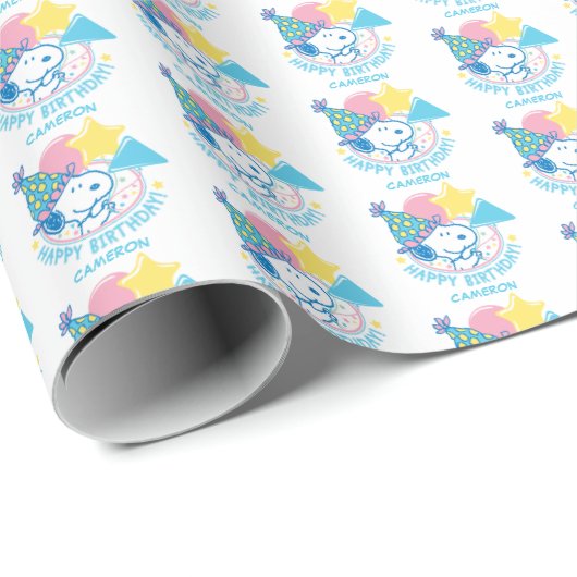 PINDA'S | Snoopy Gelukkige Verjaardagsballonnen Cadeaupapier (Rol Hoek)