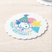 PINDA'S | Snoopy Gelukkige Verjaardagsballonnen Kartonnen Onderzetters (Gekanteld)