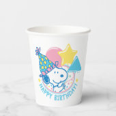 PINDA'S | Snoopy Gelukkige Verjaardagsballonnen Papieren Bekers (Achterkant)