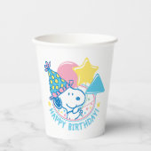 PINDA'S | Snoopy Gelukkige Verjaardagsballonnen Papieren Bekers (Voorkant)