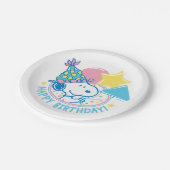 PINDA'S | Snoopy Gelukkige Verjaardagsballonnen Papieren Bordje (Gekanteld)